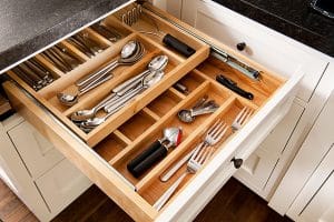 built-in cabinet and drawer organizers